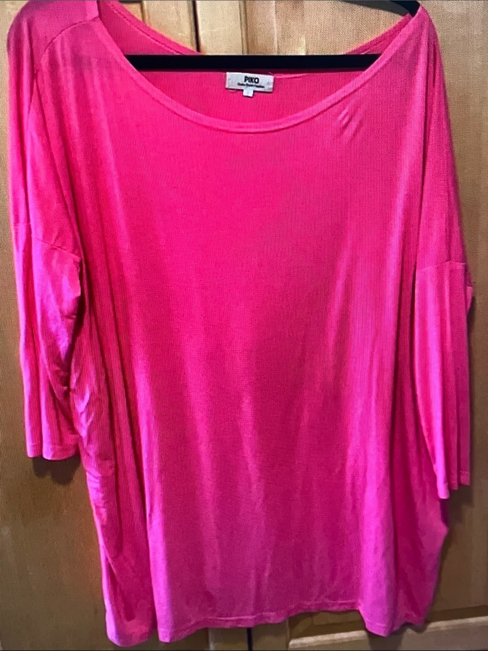 Piko 1988 Women's Bright Pink Scoop Neck Long Sleeve Tee